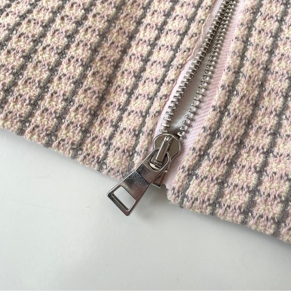 Club Monaco Women's Khaki Geo Print Crop Jacket in Pink Mix / Rose, Size XS - Picture 4 of 13